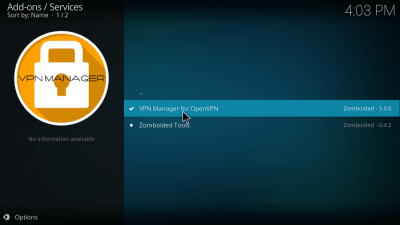 vpn manager on kodi