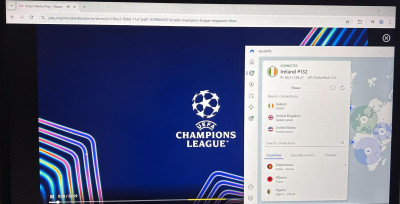 NordVPN unblocks Champions League on Virgin Media