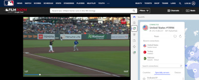 MLB with NordVPN