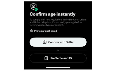 Age verification message on X
