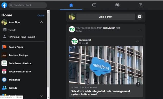 New Facebook web interface (Beta) is rolling out, with Dark mode
