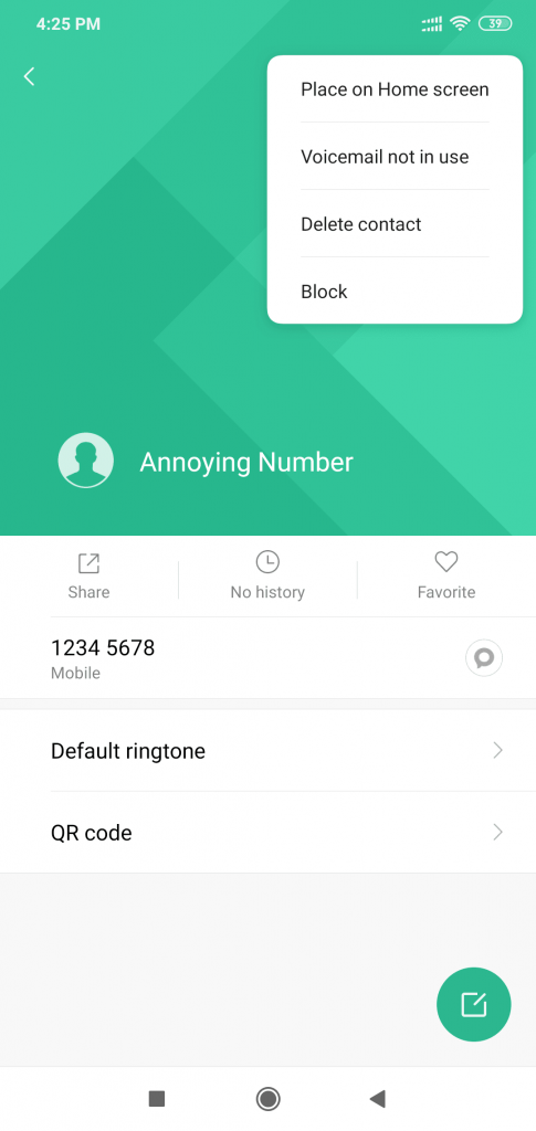 Block Number on Android